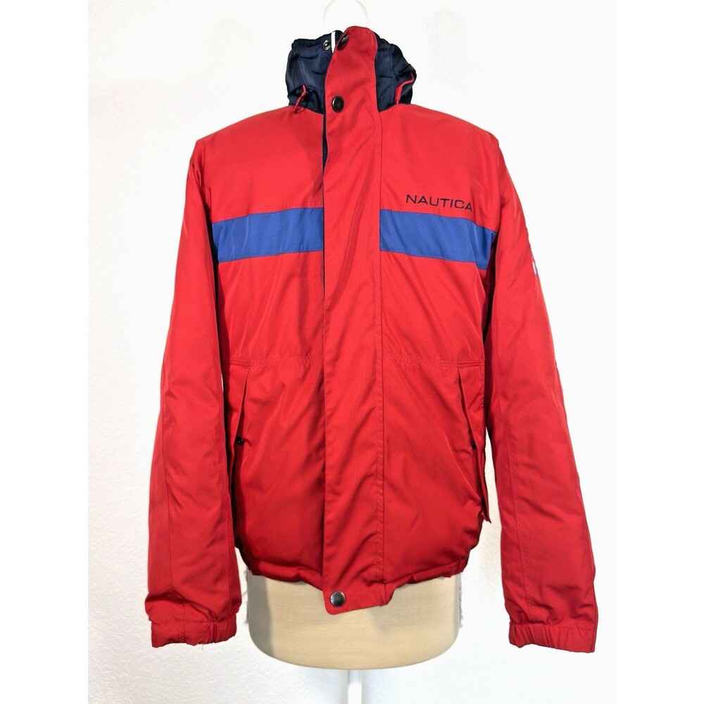 Vintage 90s Nautica Flag Series Reversible Down Puffer Jacket Unisex XS Grunge